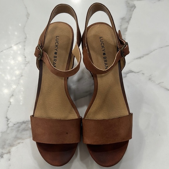 Lucky Brand Brown Platform Heels. Size 9M - Picture 1 of 11